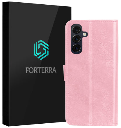 Forterra Samsung A27 Hoesje Bookcase Cover met Kaarthouder - Lichtroze