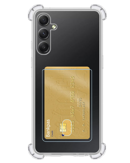 Forterra Samsung A34 Hoesje Kaarthouder Backcover Shockproof - Transparant