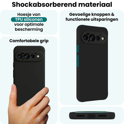 Forterra Google Pixel 11 Pro Hoesje Siliconen Backcover Lichtgewicht - Zwart