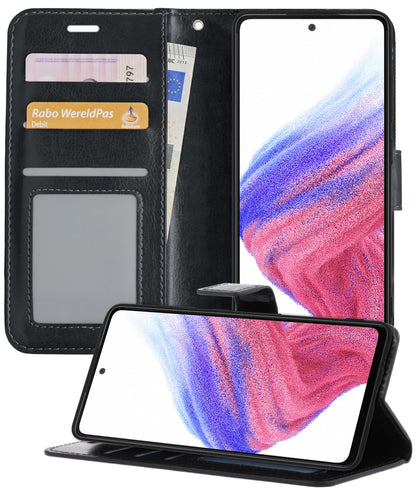Forterra Samsung A53 Hoesje Bookcase Cover met Kaarthouder - Zwart