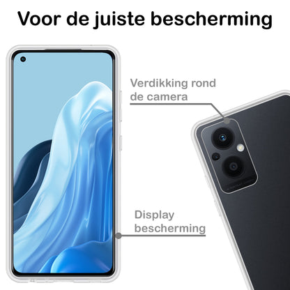 Forterra OPPO Reno 8 Lite Hoesje Siliconen Backcover Lichtgewicht - Transparant