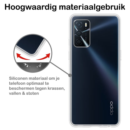 Forterra OPPO A16 Hoesje Siliconen Backcover Lichtgewicht - Transparant