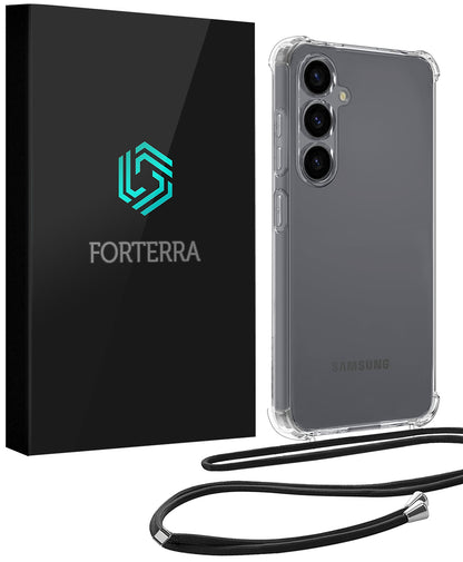 Forterra Samsung S25 Hoesje met Koord Backcover Shockproof - Transparant