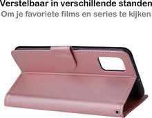 Forterra iPhone 12 Hoesje Bookcase Cover met Kaarthouder - Rosé goud