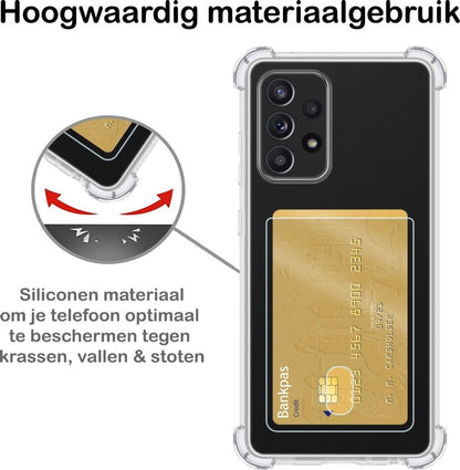 Forterra Samsung A72 Hoesje Kaarthouder Backcover Shockproof - Transparant