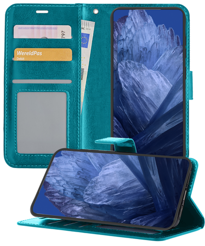 Forterra Google Pixel 8a Hoesje Bookcase Cover met Kaarthouder - Turquoise