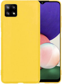 Forterra Samsung A22 5G Hoesje Siliconen Backcover Lichtgewicht - Geel