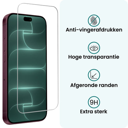 Forterra iPhone 18 Pro Screenprotector Gehard Glas - Volledige dekking