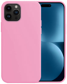 Forterra iPhone 15 Pro Hoesje Siliconen Backcover Lichtgewicht - Lichtroze