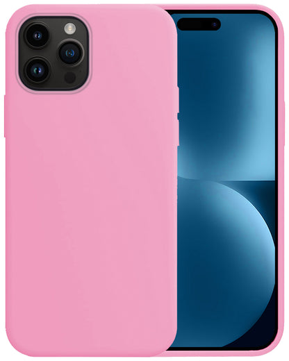 Forterra iPhone 15 Pro Hoesje Siliconen Backcover Lichtgewicht - Lichtroze