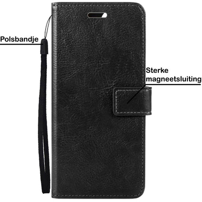Forterra iPhone 14 Pro Max Hoesje Bookcase Cover met Kaarthouder - Zwart