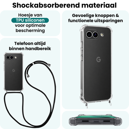 Forterra Google Pixel 10a Hoesje met Koord Backcover Shockproof - Transparant