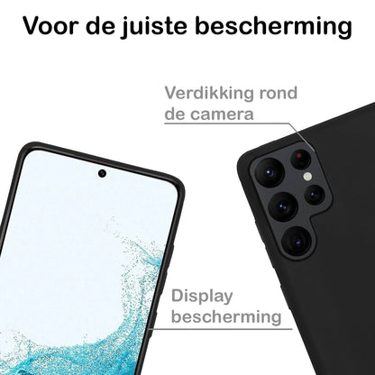 Forterra Samsung S22 Ultra Hoesje Siliconen Backcover Lichtgewicht - Zwart