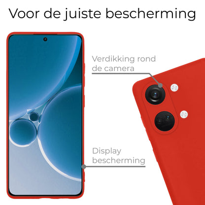 Forterra OnePlus Nord 3 Hoesje Siliconen Backcover Lichtgewicht - Rood