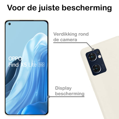 Forterra OPPO Find X5 Lite Hoesje Siliconen Backcover Lichtgewicht - Wit