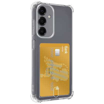 Forterra Samsung S25 FE Hoesje Kaarthouder Backcover Shockproof - Transparant