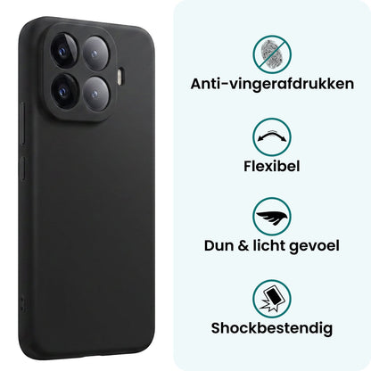 Forterra Xiaomi 15T Pro Hoesje Siliconen Backcover Lichtgewicht - Zwart