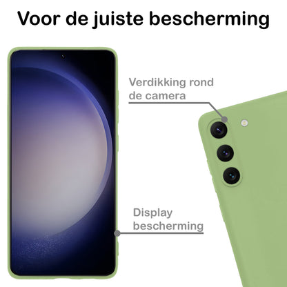 Forterra Samsung S23 Hoesje Siliconen Backcover Lichtgewicht - Groen