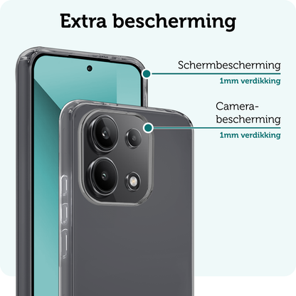 Forterra Xiaomi Redmi Note 13 4G Hoesje Siliconen Backcover Lichtgewicht - Transparant