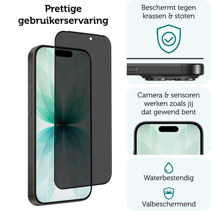 Forterra iPhone 17 Screenprotector Gehard Glas - Privacy