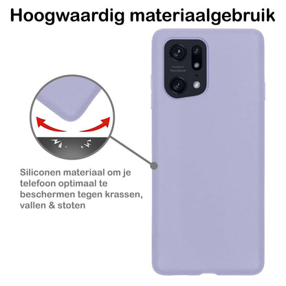 Forterra OPPO Find X5 Pro Hoesje Siliconen Backcover Lichtgewicht - Lila