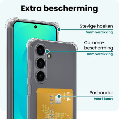Forterra Samsung S25 Plus Hoesje Kaarthouder Backcover Shockproof - Transparant