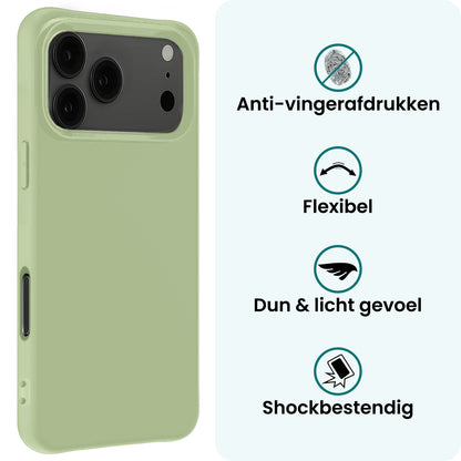 Forterra iPhone 17 Pro Max Hoesje Siliconen Backcover Lichtgewicht - Groen