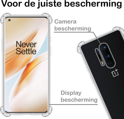 Forterra OnePlus 8 Pro Hoesje Shockproof Backcover Siliconen - Transparant