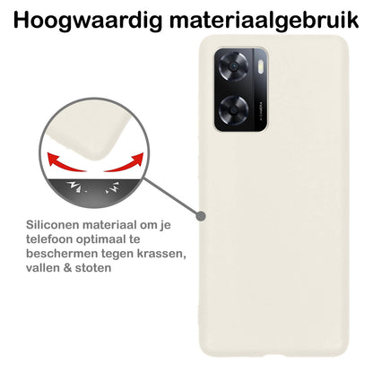 Forterra OPPO A57s Hoesje Siliconen Backcover Lichtgewicht - Wit