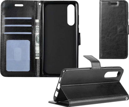 Forterra Samsung Galaxy A50 Hoesje Bookcase Cover met Kaarthouder - Zwart