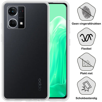 Forterra OPPO Reno 7 Hoesje Siliconen Backcover Lichtgewicht - Transparant