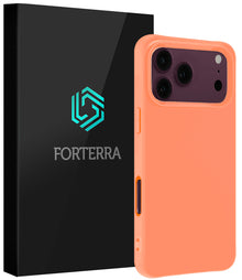 Forterra iPhone 18 Pro Max Hoesje Siliconen Backcover Lichtgewicht - Perzik