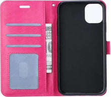 Forterra iPhone 11 Hoesje Bookcase Cover met Kaarthouder - Donkerroze