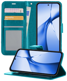 Forterra OnePlus Nord CE 4 Hoesje Bookcase Cover met Kaarthouder - Turquoise