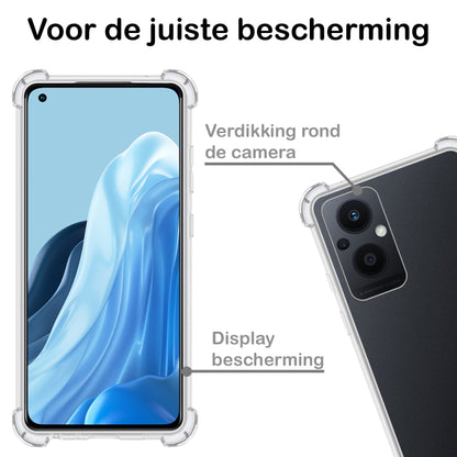 Forterra OPPO Reno 8 Lite Hoesje Shockproof Backcover Siliconen - Transparant
