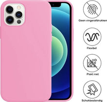 Forterra iPhone 12 Pro Max Hoesje Siliconen Backcover Lichtgewicht - Lichtroze