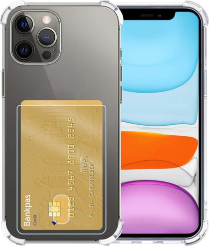 Forterra iPhone 11 Pro Max Hoesje Kaarthouder Backcover Shockproof - Transparant