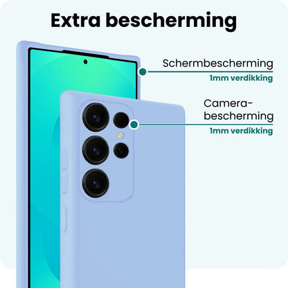Forterra Samsung S25 Ultra Hoesje Siliconen Backcover Lichtgewicht - Lichtblauw