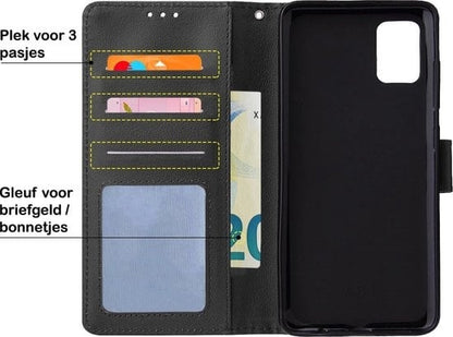 Forterra Samsung A41 Hoesje Bookcase Cover met Kaarthouder - Zwart
