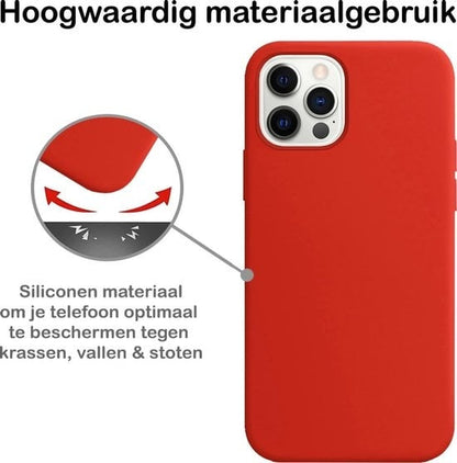 Forterra iPhone 12 Pro Max Hoesje Siliconen Backcover Lichtgewicht - Rood