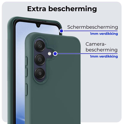 Forterra Samsung A25 Hoesje Siliconen Backcover Lichtgewicht - Donkergroen