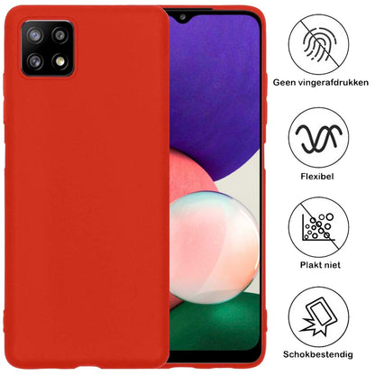 Forterra Samsung M22 Hoesje Siliconen Backcover Lichtgewicht - Rood