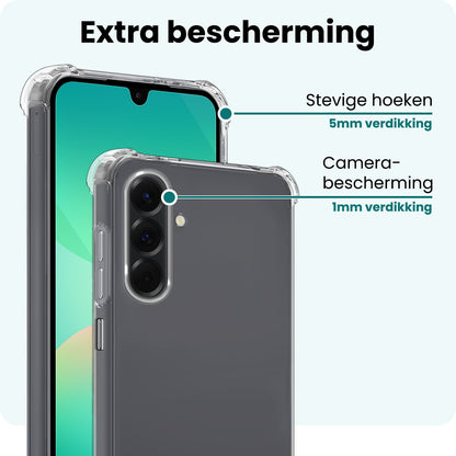 Forterra Samsung A26 Hoesje Shockproof Backcover Siliconen - Transparant