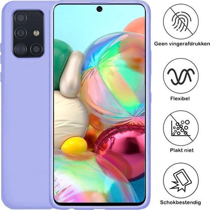 Forterra Samsung A71 Hoesje Siliconen Backcover Lichtgewicht - Lila