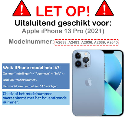Forterra iPhone 13 Pro Hoesje Bookcase Cover met Kaarthouder - Turquoise