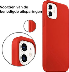 Forterra iPhone 12 Hoesje Siliconen Backcover Lichtgewicht - Rood
