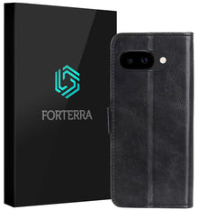 Forterra Google Pixel 10a Hoesje Bookcase Cover met Kaarthouder - Zwart