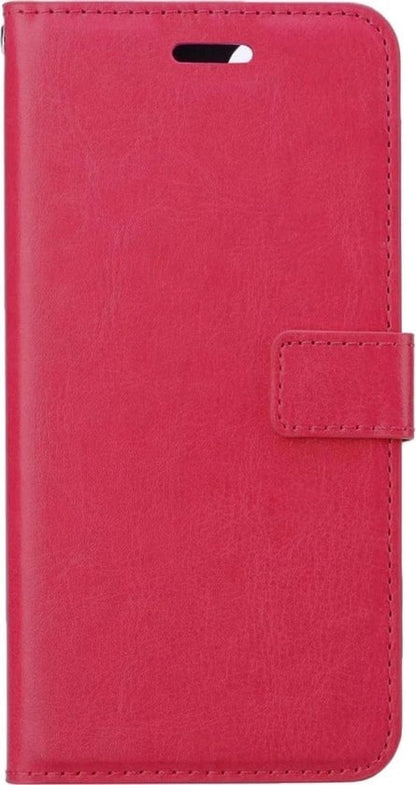 Forterra Samsung S21 Ultra Hoesje Bookcase Cover met Kaarthouder - Donkerroze