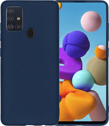 Forterra Samsung A21s Hoesje Siliconen Backcover Lichtgewicht - Donkerblauw