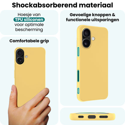 Forterra iPhone 17 Hoesje Siliconen Backcover Lichtgewicht - Geel
